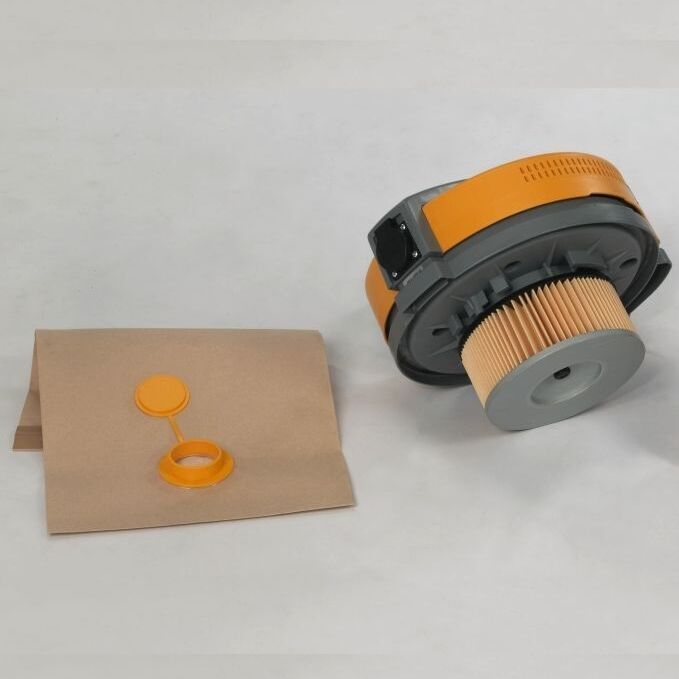 Papierfiltertüte + HEPA-Filterpatrone (optional)